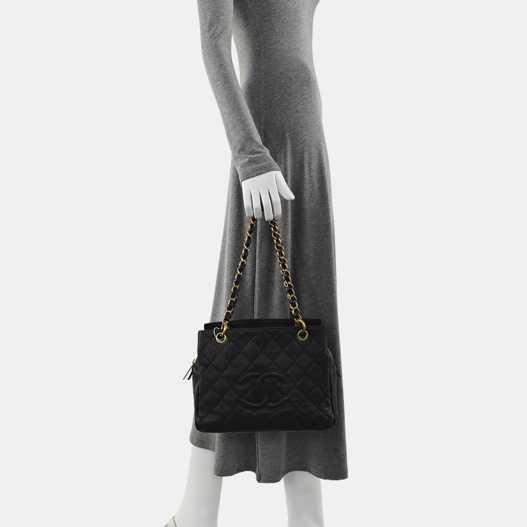 CHANEL PETITE Quilted Grained Calfskin Black