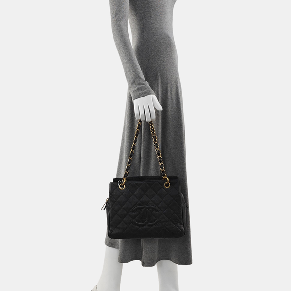 CHANEL PETITE Quilted Grained Calfskin Black