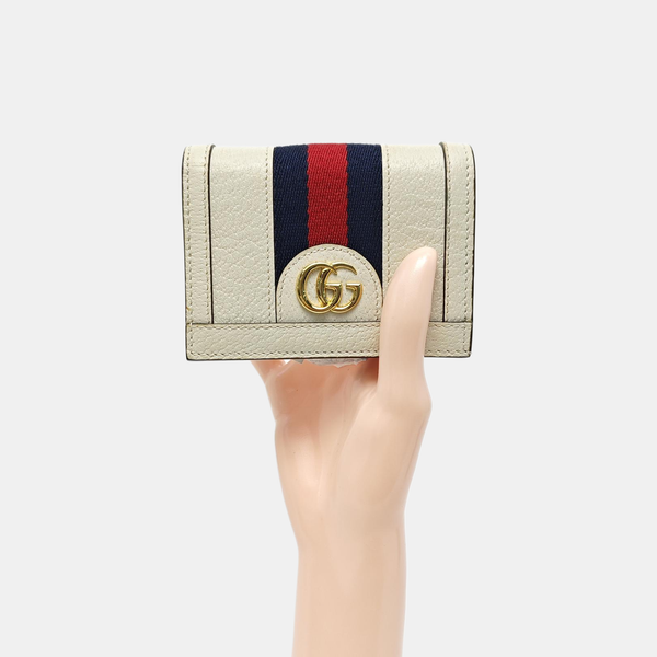 Ophidia Mini Calfskin White Wallet