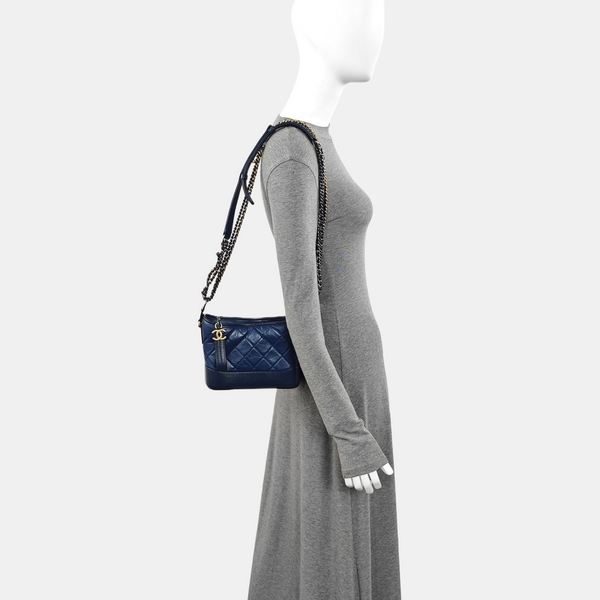 GABRIELLE Small Quilted Calfskin Blue