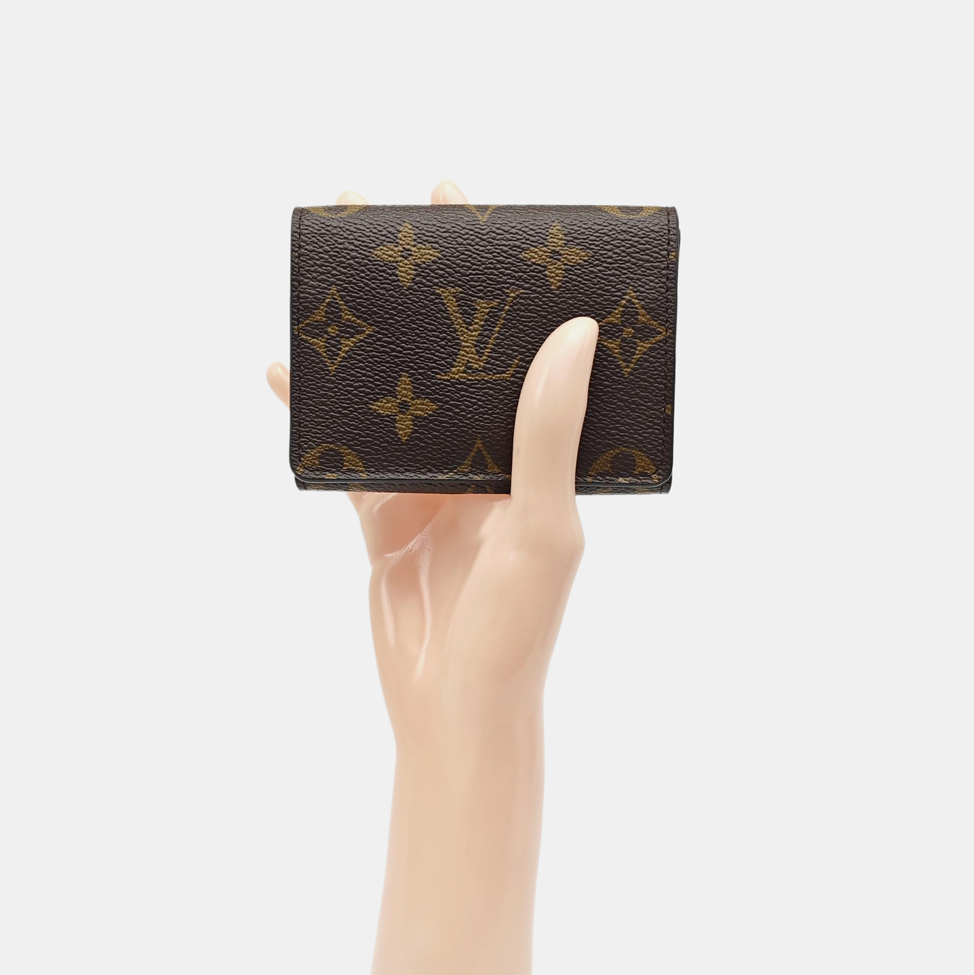 ENVELOPPE Monogram Coated Canvas Brown Card Holder