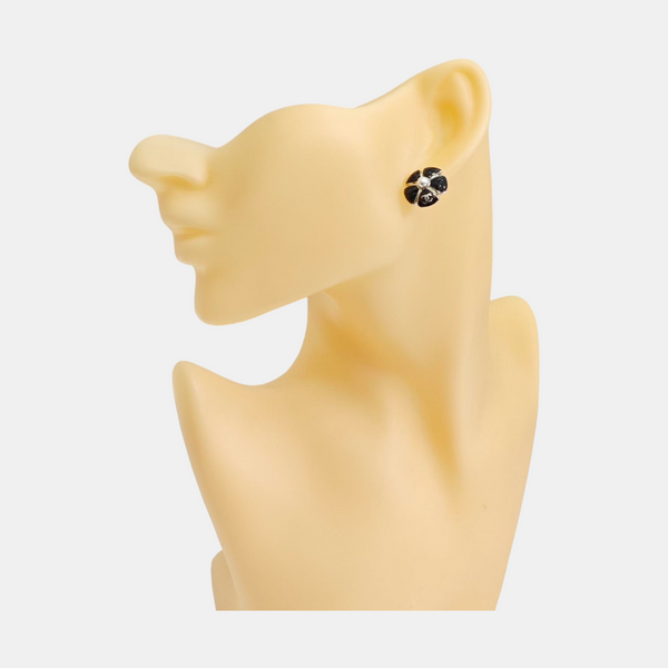 Metal Black Stud Earrings