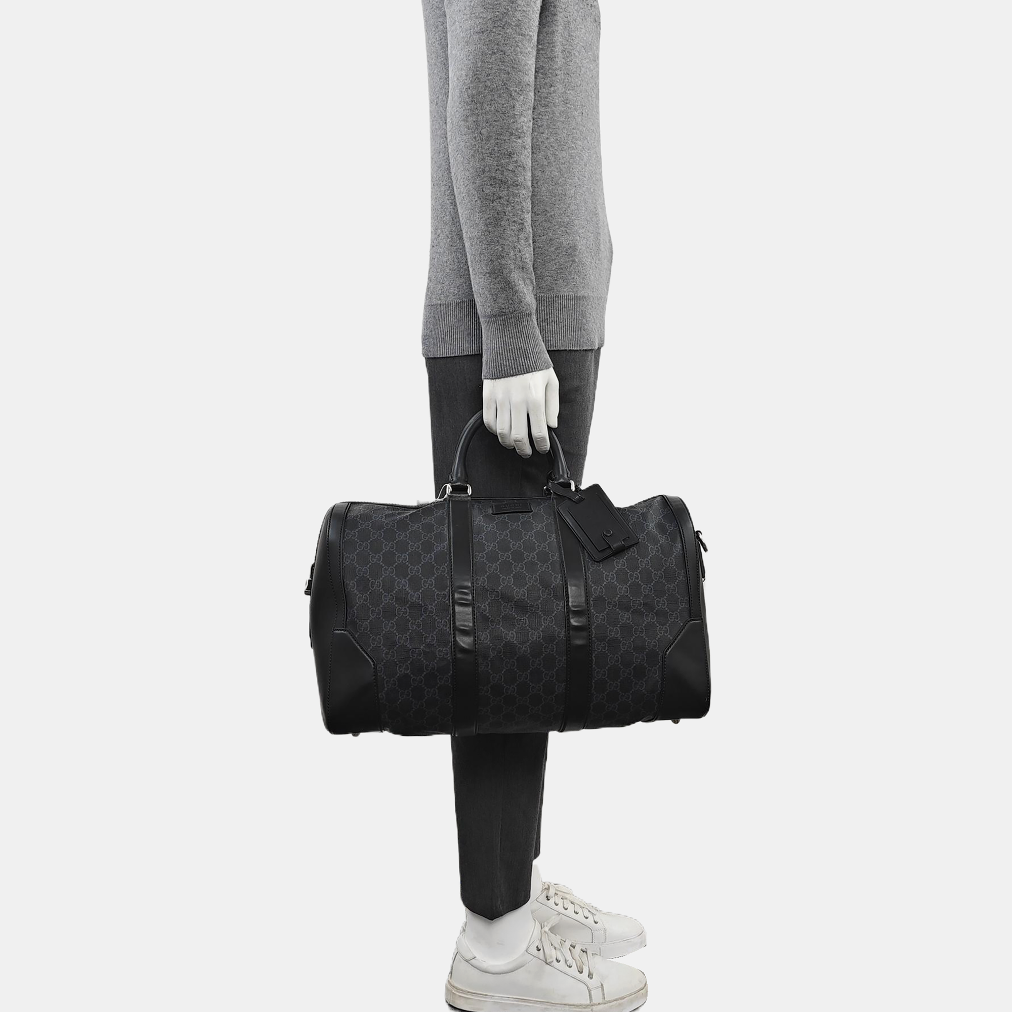 Monogram Coated Canvas Top Handle Bag Black