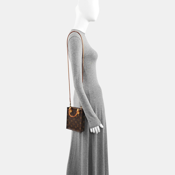 SAC PLAT Mini Monogram Coated Canvas Brown