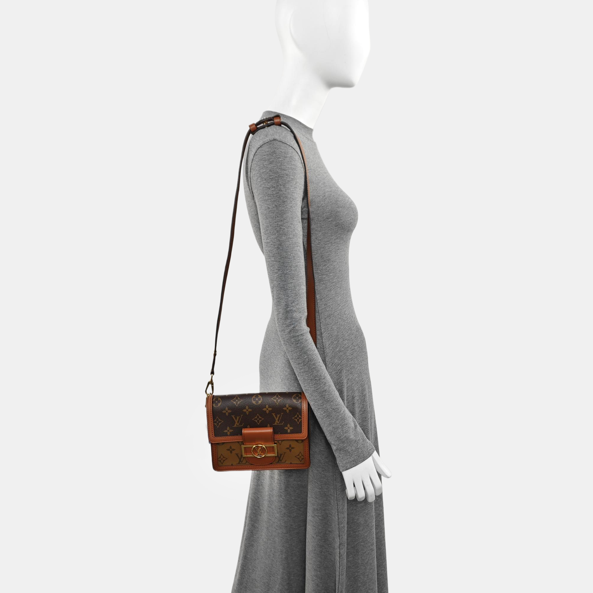 DAUPHINE Mini Monogram Coated Canvas Brown