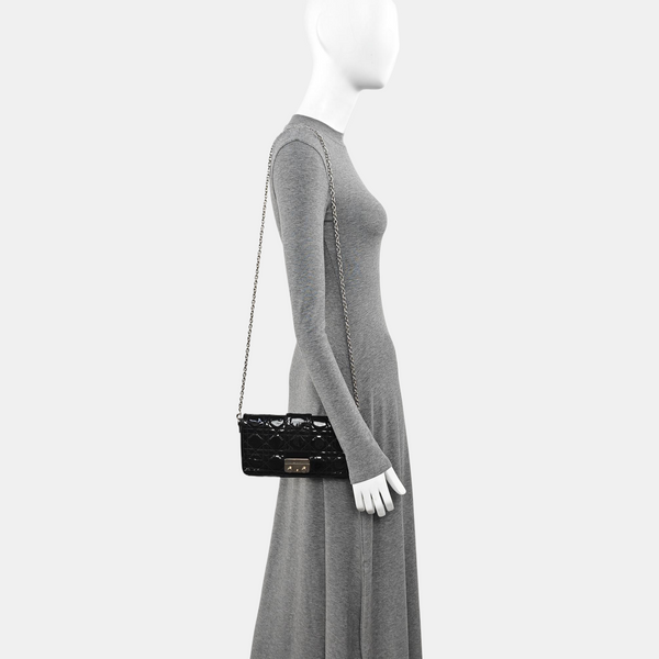 Miss Dior Cannage Patent Leather Black