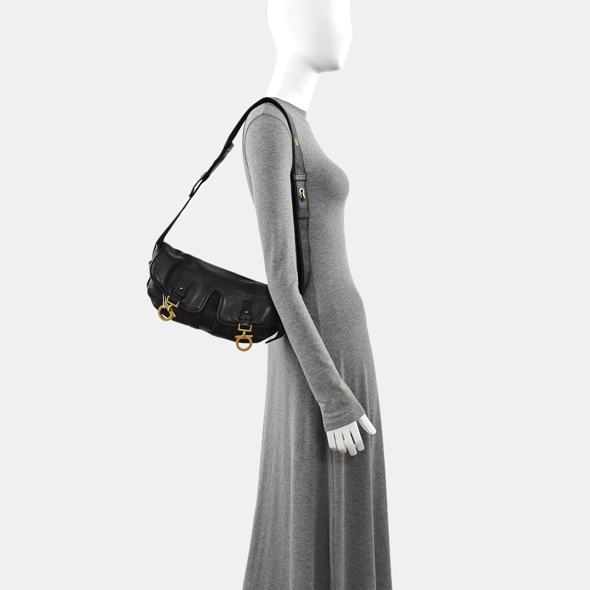 Calfskin Shoulder Bag Black