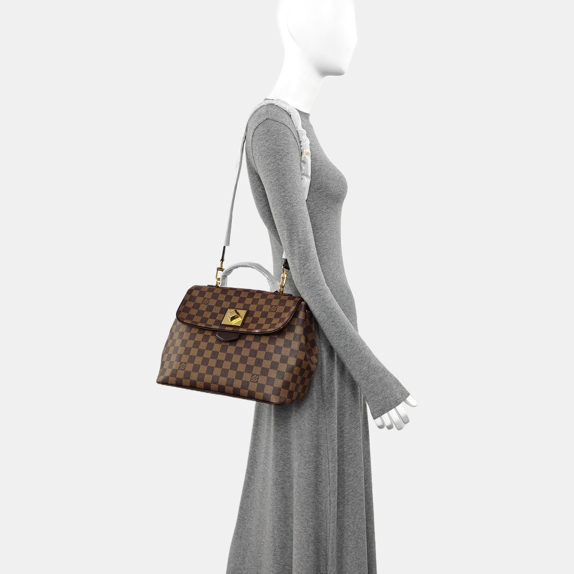 BERGAMO MM Damier Ebene Coated Canvas Brown