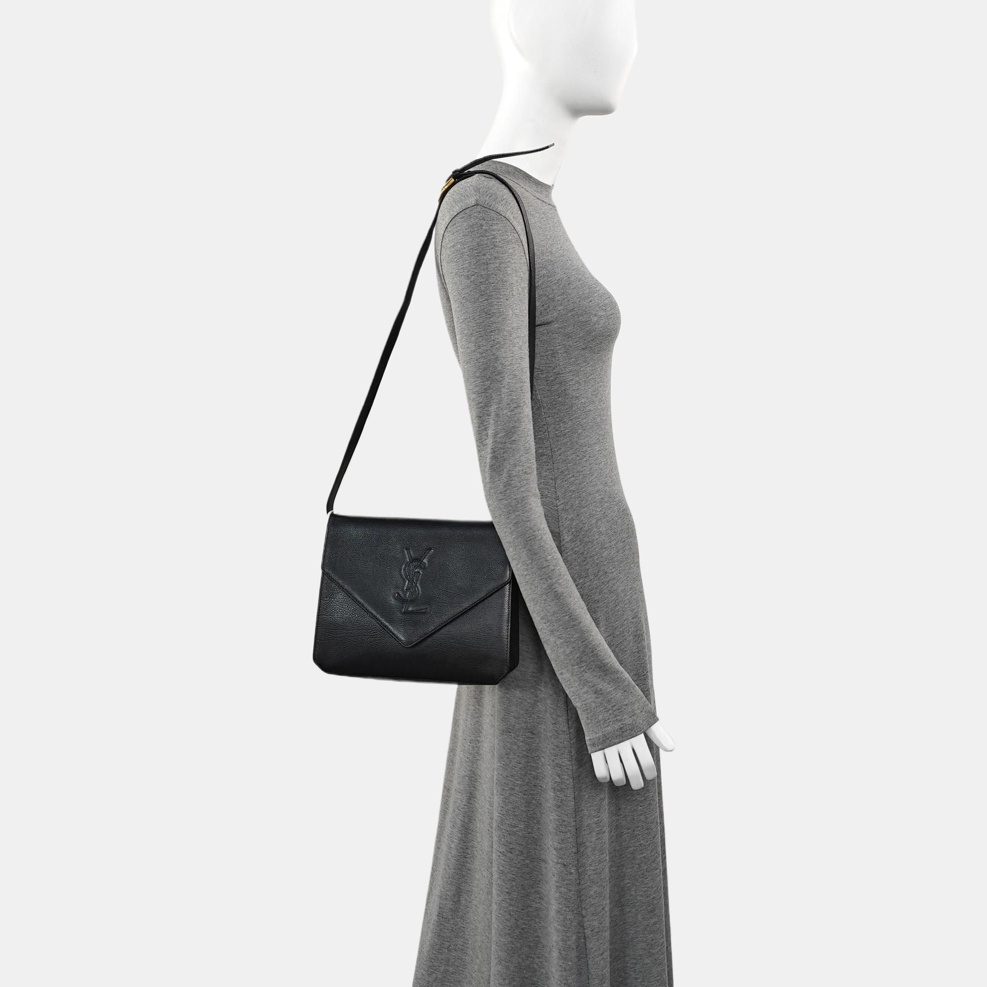 Calfskin Shoulder Bag Black
