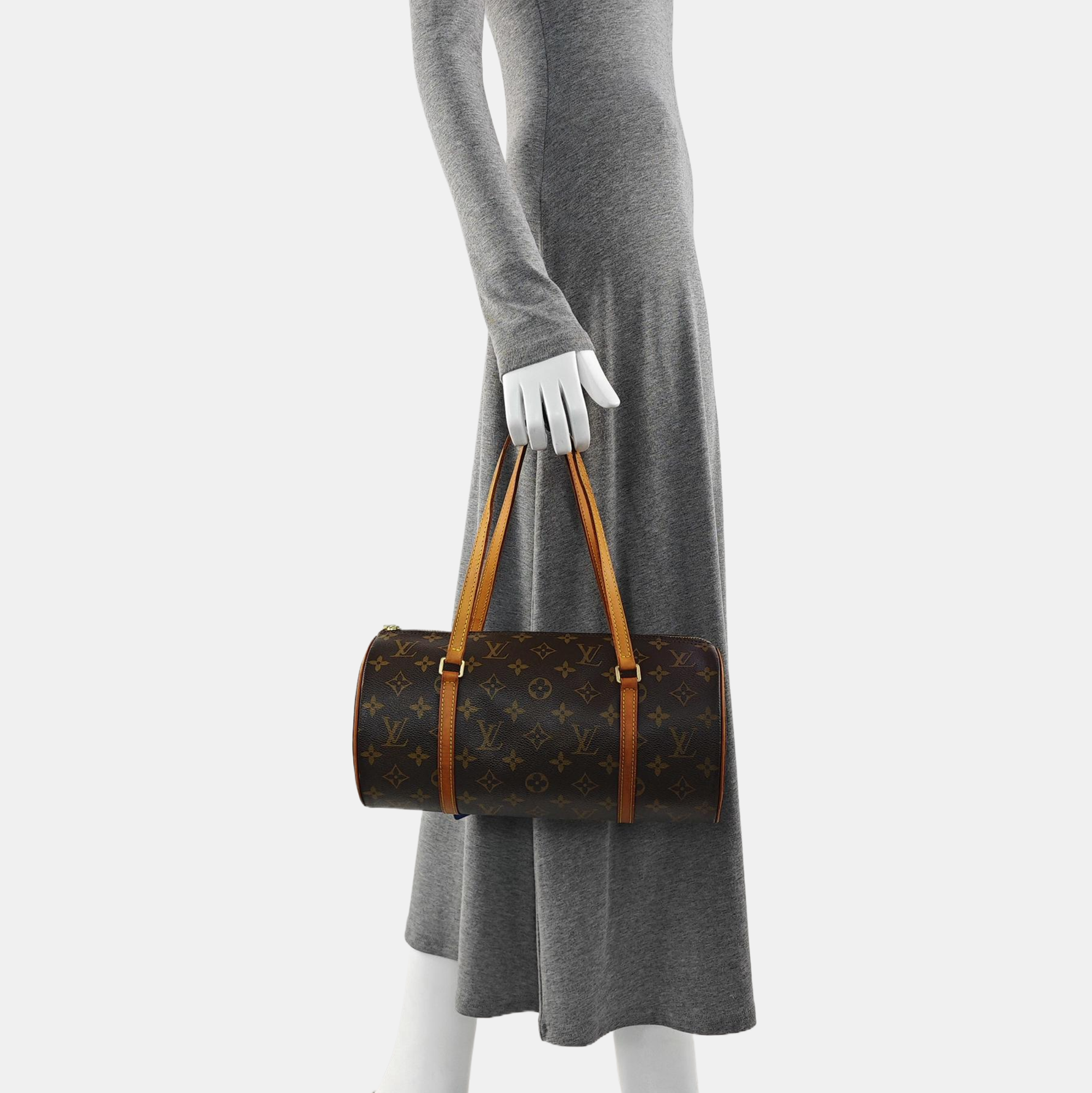 PAPILLON MM Monogram Coated Canvas Brown