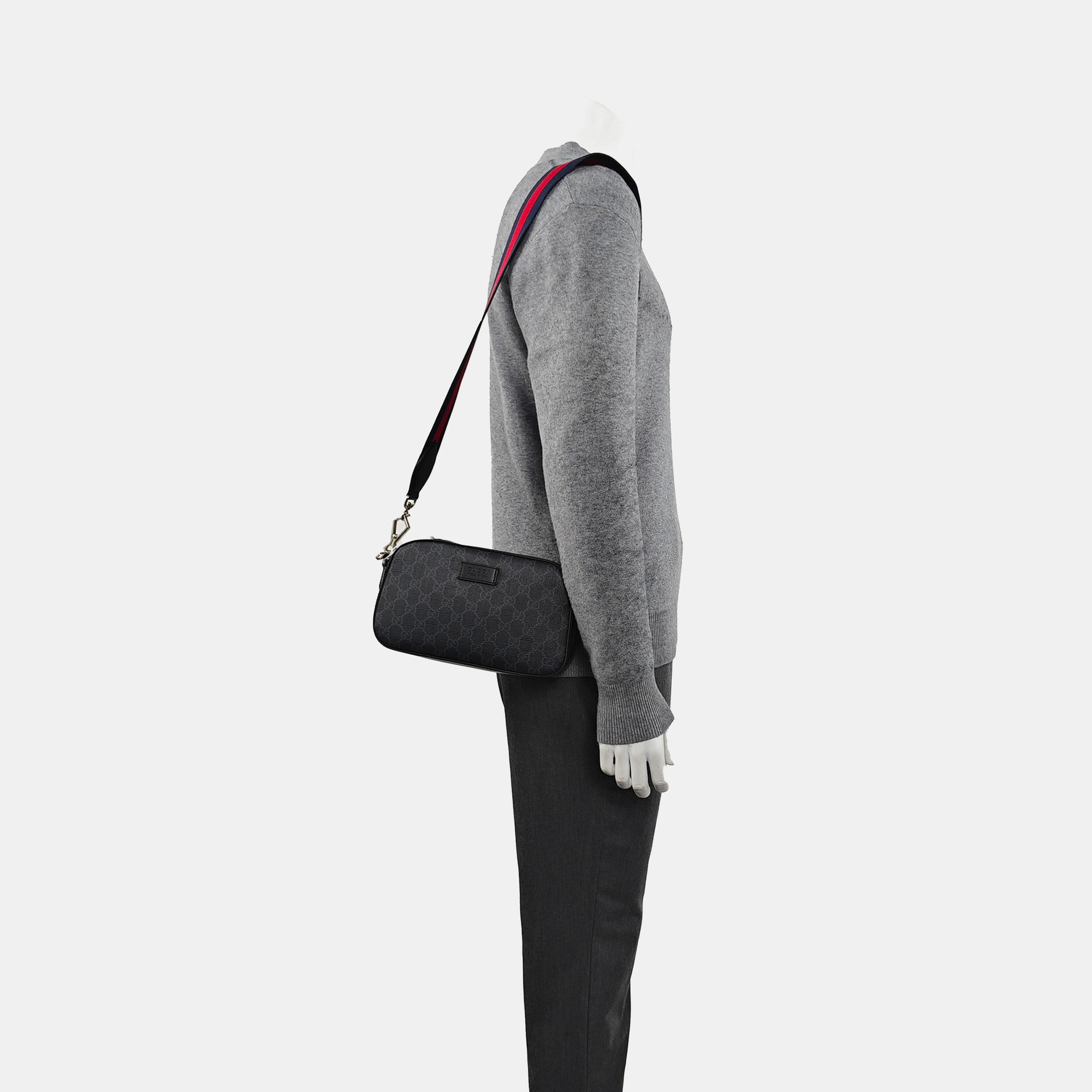Monogram Coated Canvas Shoulder Bag Black