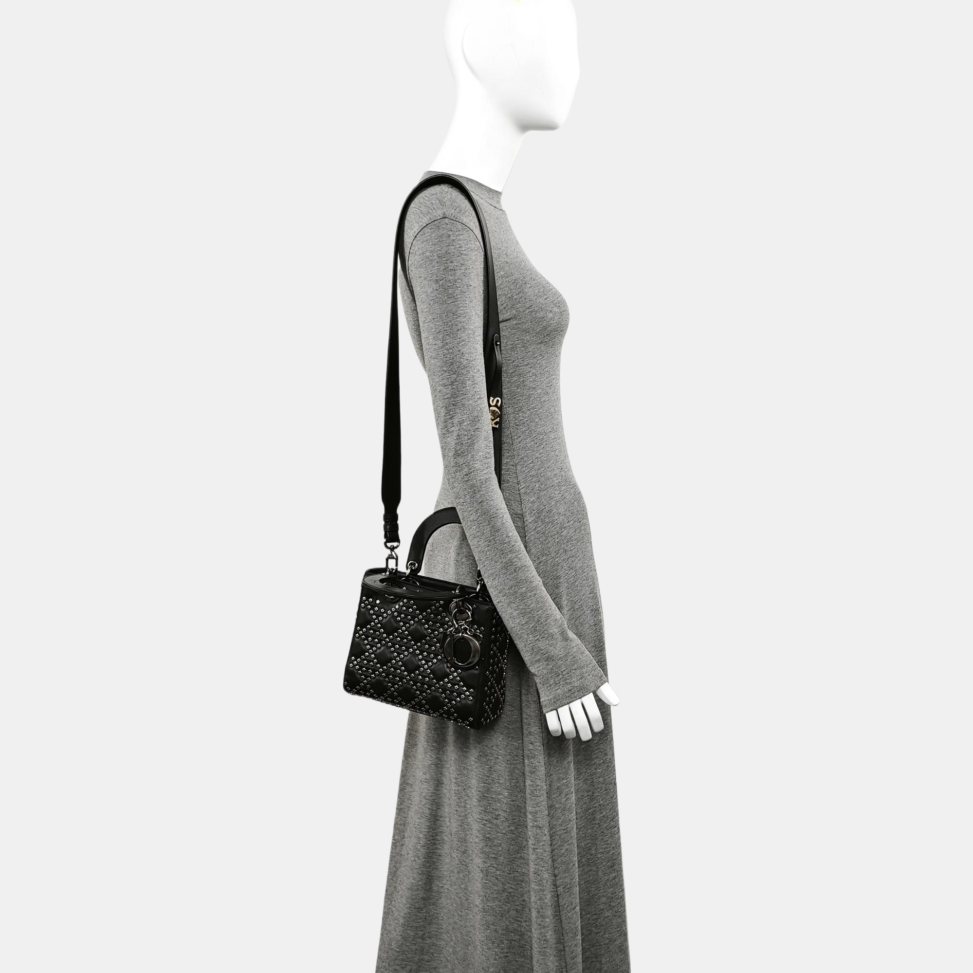 Lady Dior Small Cannage Lambskin Black