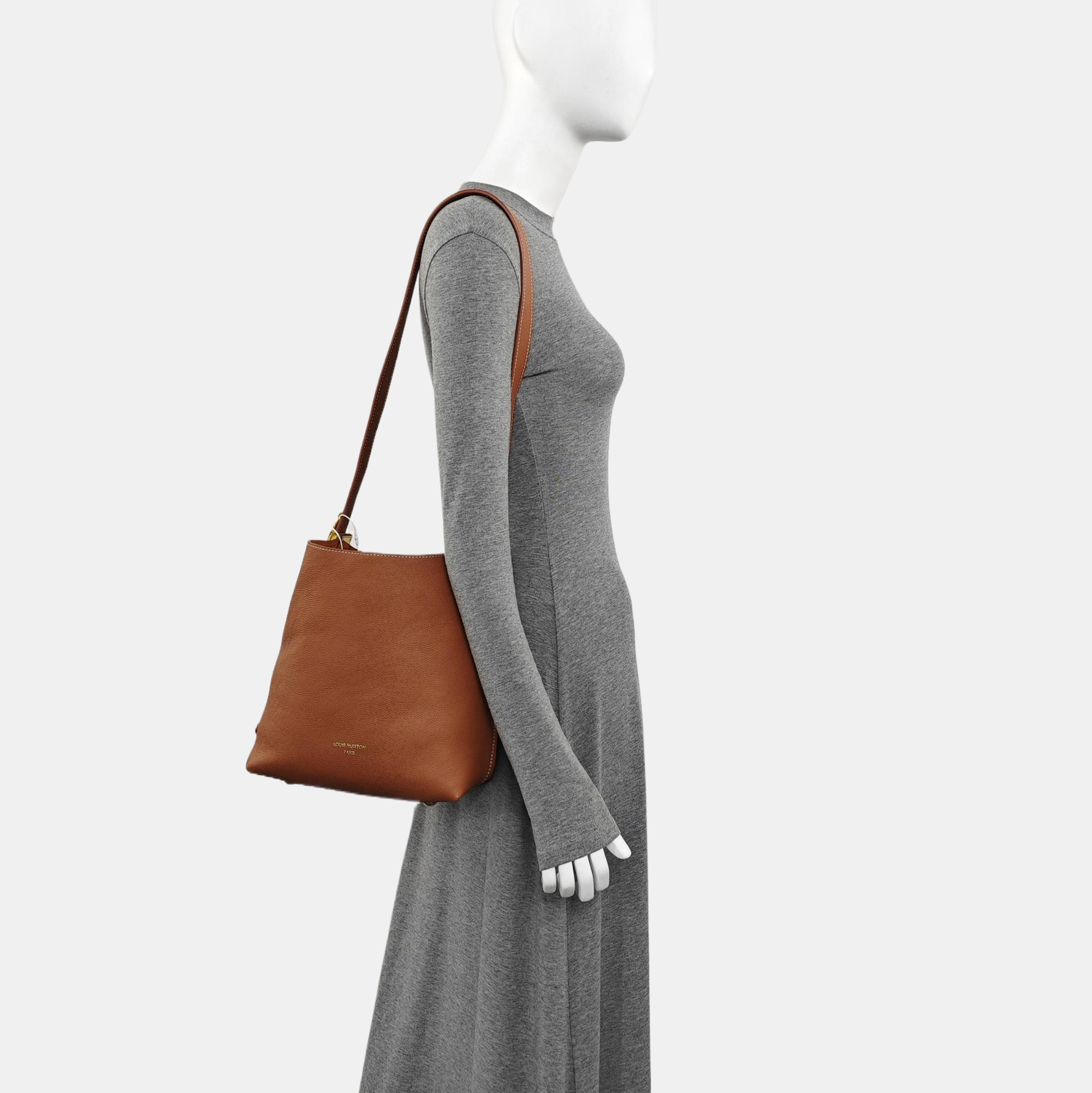 LOW KEY HOBO PM Monogram Calfskin Brown
