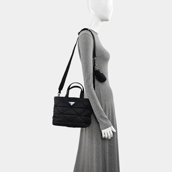 System Quilted Nylon Black