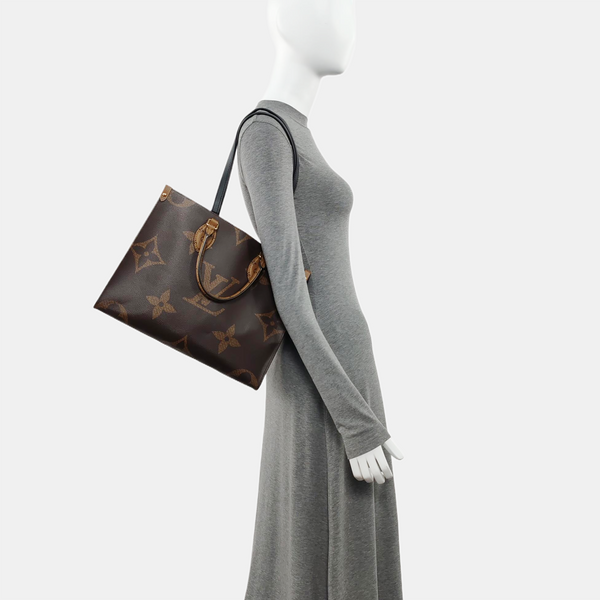 ONTHEGO MM Monogram Coated Canvas Brown