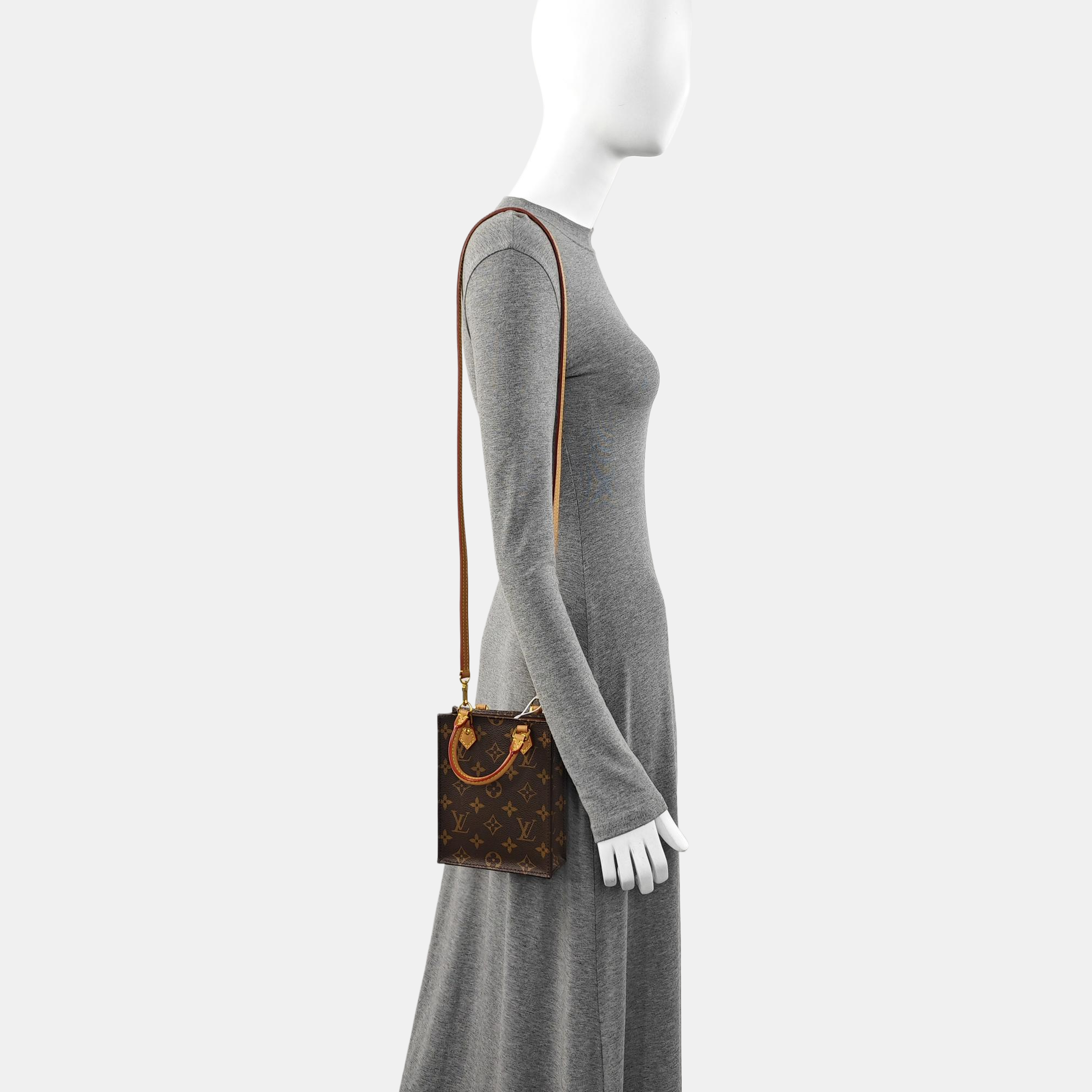 Authenticated pre-owned  SAC PLAT Mini Monogram Coated Canvas Brown - Tote Bag at Looply