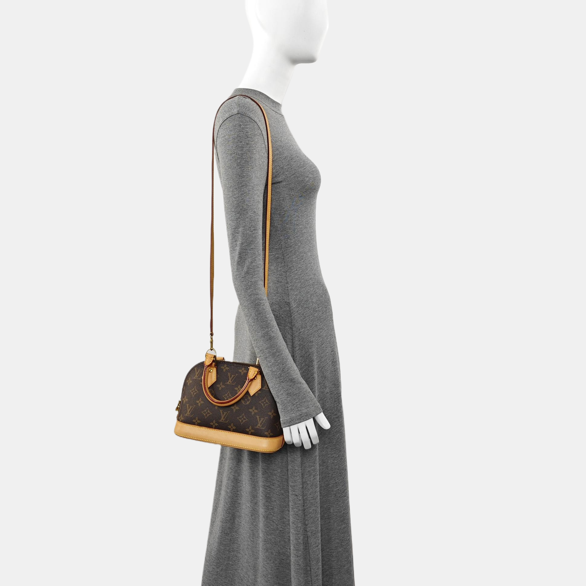 ALMA BB Monogram Coated Canvas Brown