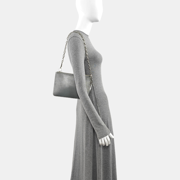 Patent Leather Clutch Silver