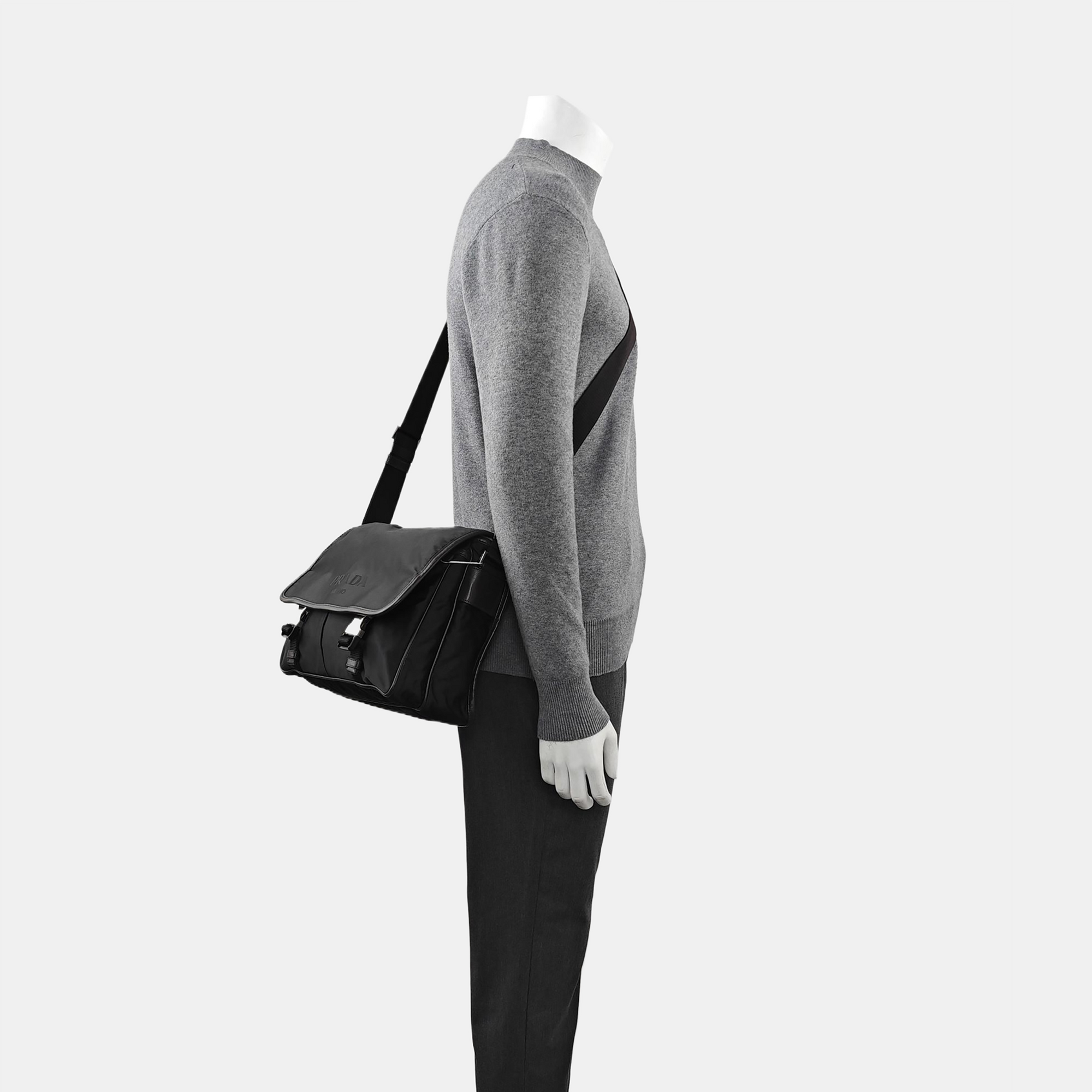 Nylon Shoulder Bag Black