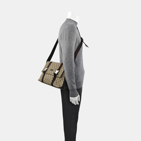 Monogram Coated Canvas Shoulder Bag Black