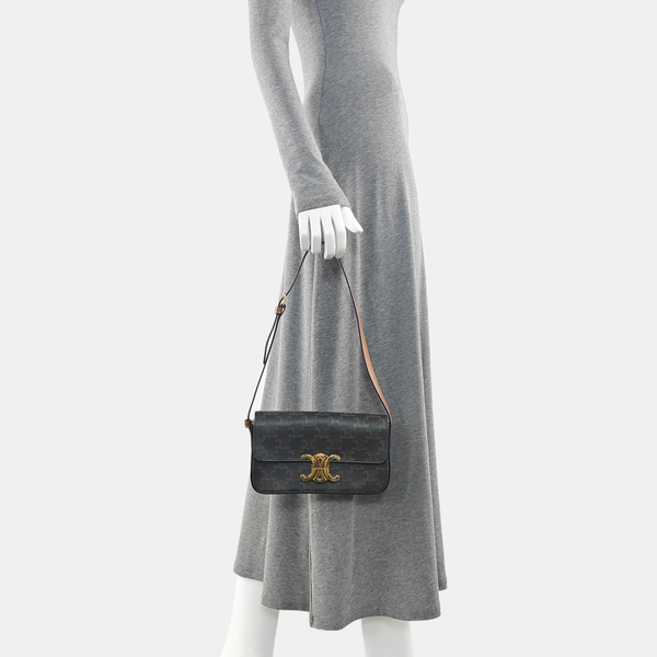TRIOMPHE Small Coated Canvas Brown