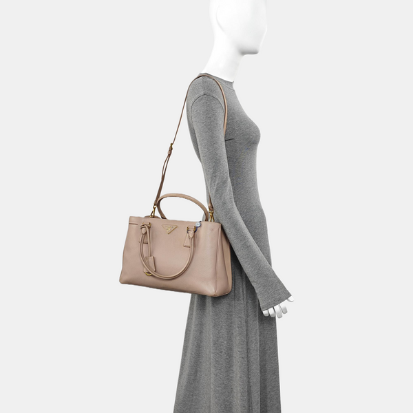 Galleria Medium Saffiano Calfskin Beige