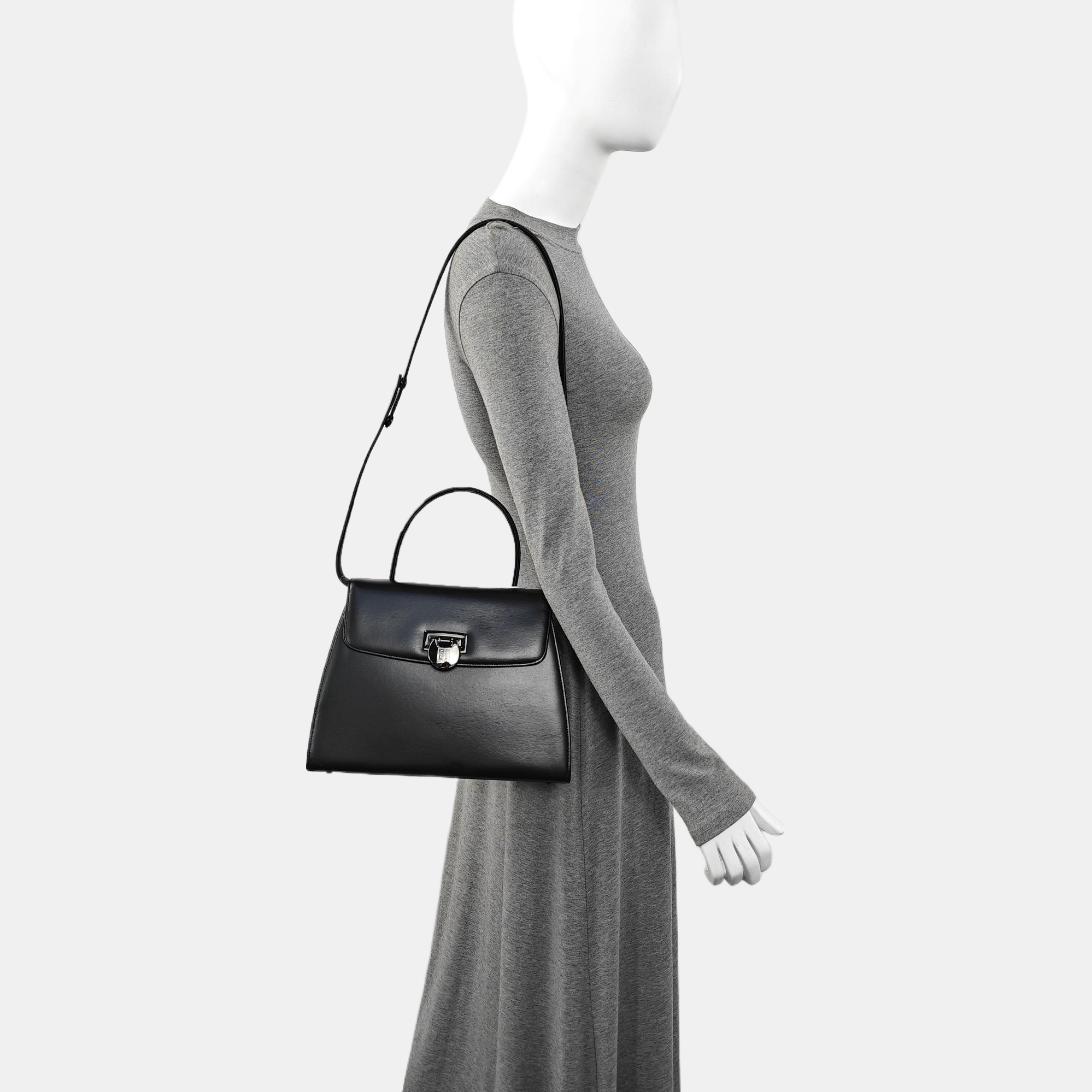 Calfskin Shoulder Bag Black