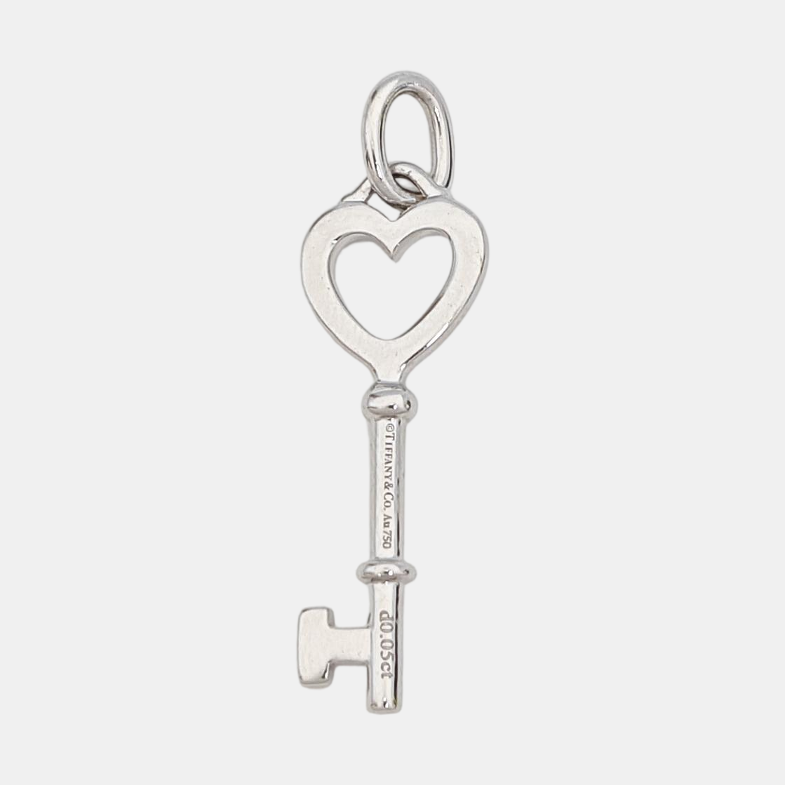 Tiffany Keys 18k White Gold Silver Pendant