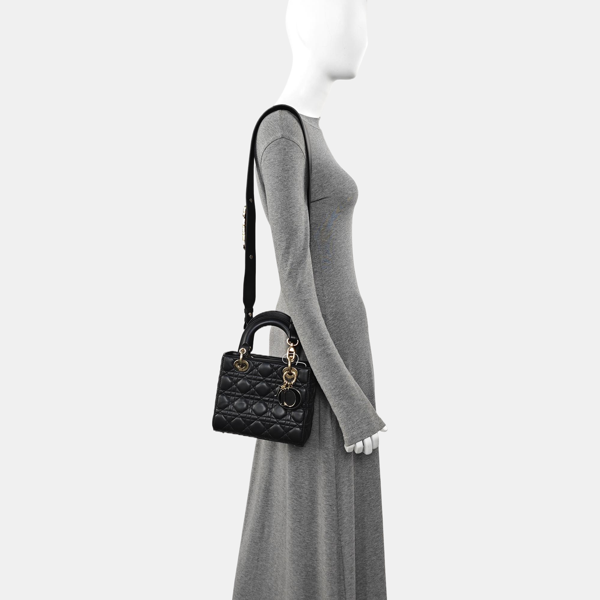 Lady Dior Small Cannage Lambskin Black