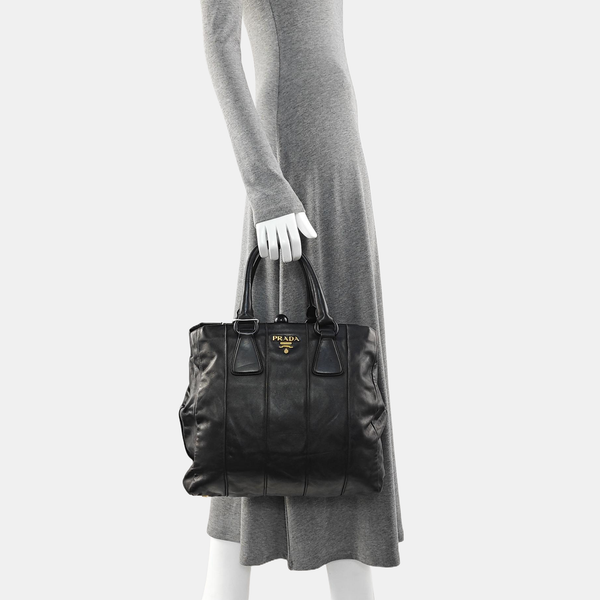 Lambskin Tote Bag Black