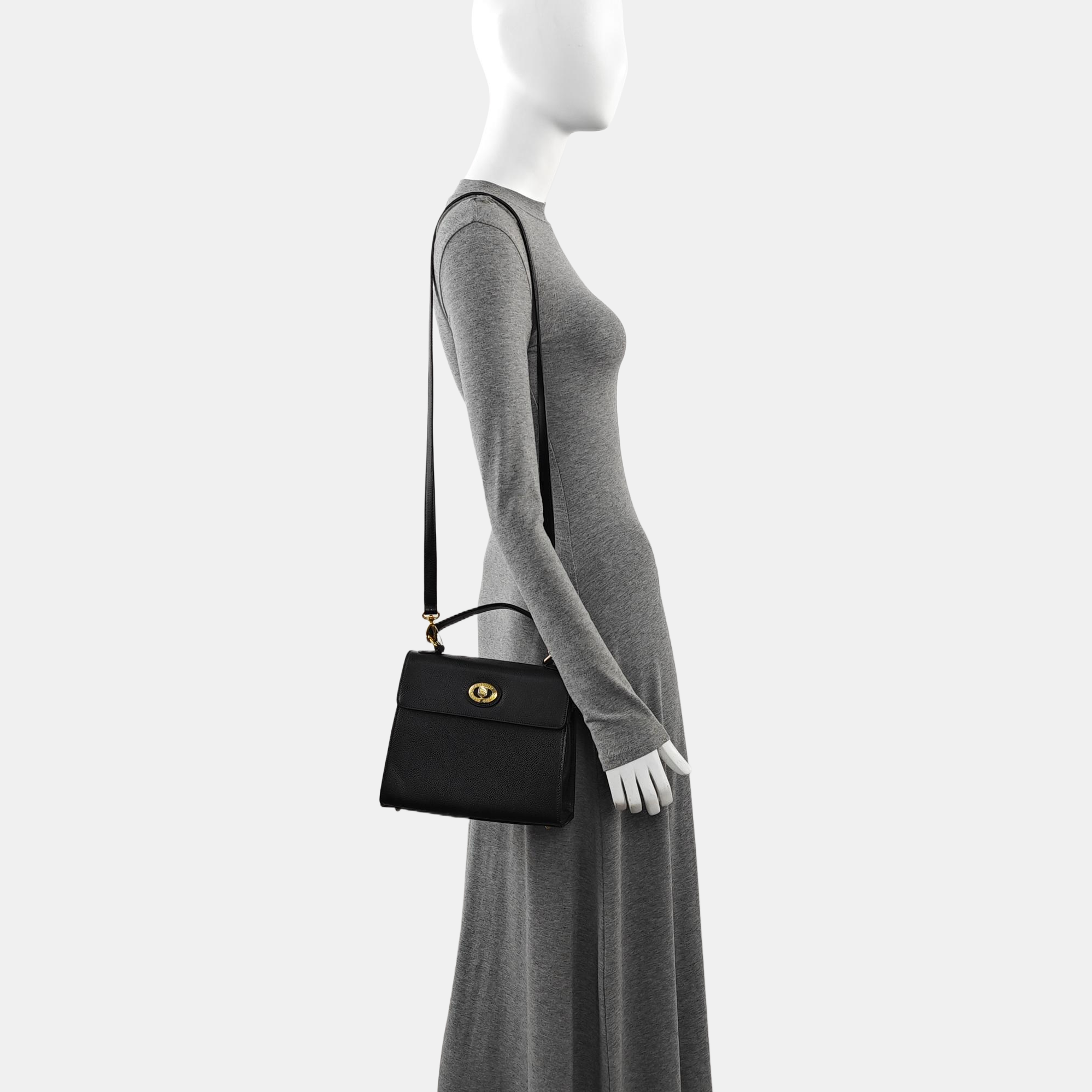 Calfskin Shoulder Bag Black