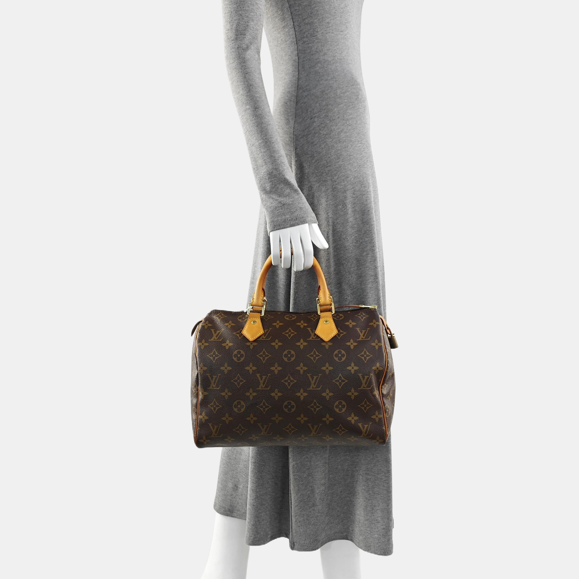 SPEEDY 30 Monogram Coated Canvas Brown