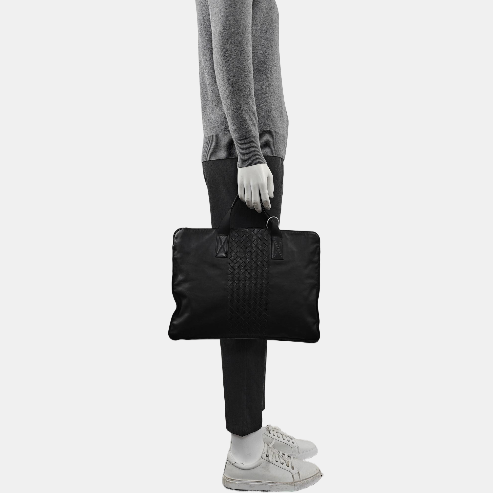 Calfskin Top Handle Bag Black