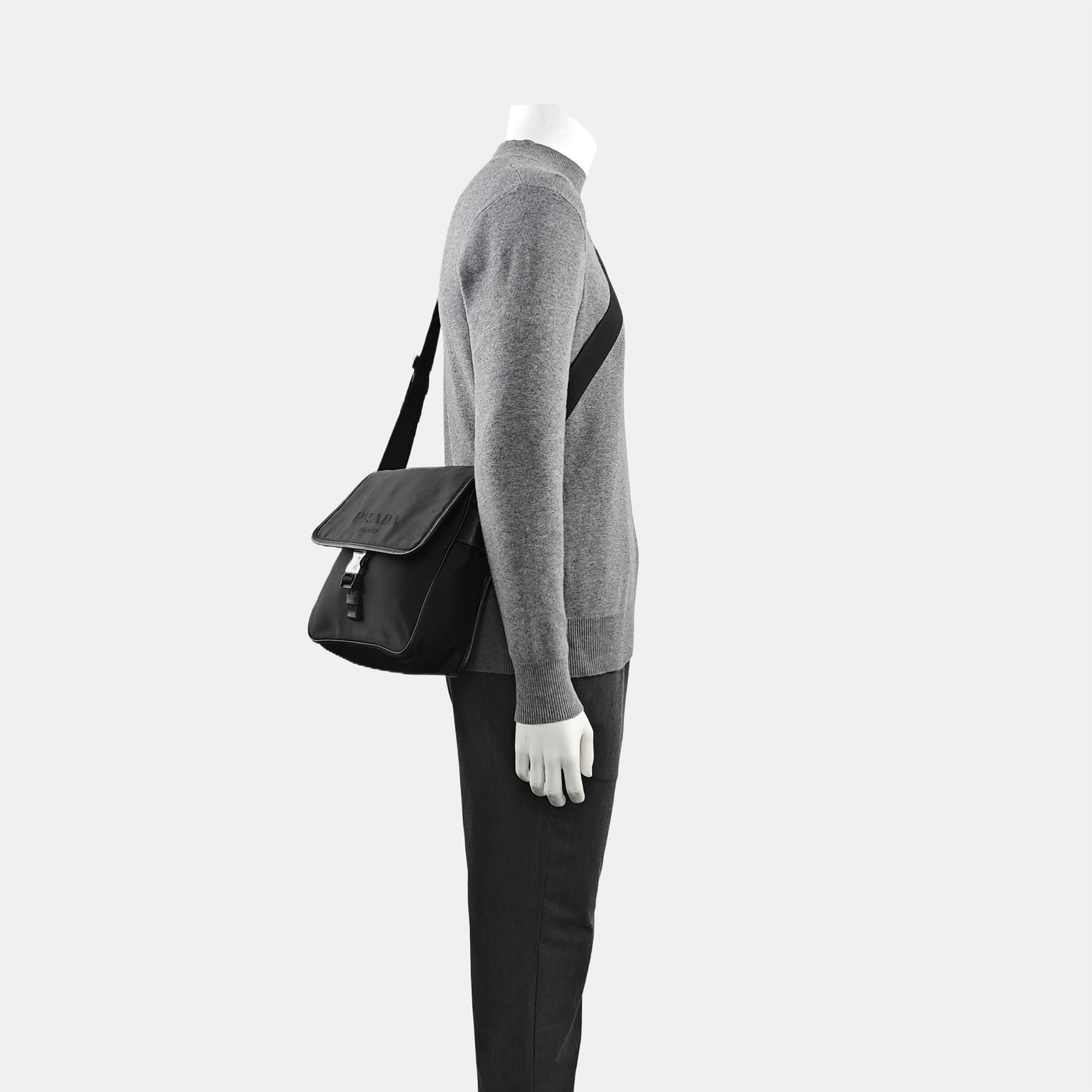 Nylon Shoulder Bag Black