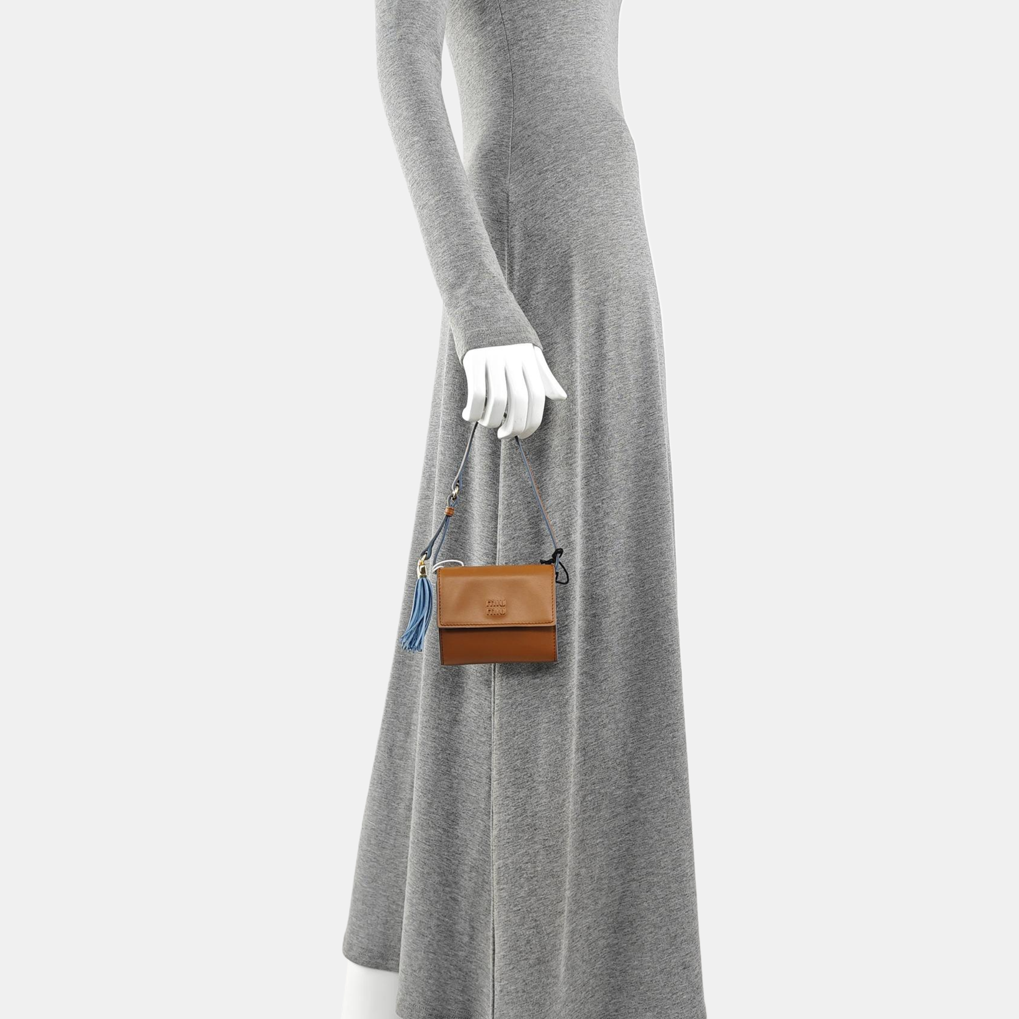 Calfskin Top Handle Bag Brown