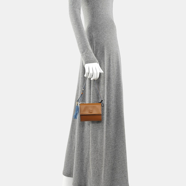 Calfskin Top Handle Bag Brown
