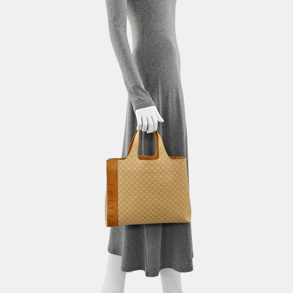 Coated Canvas Tote Bag Beige