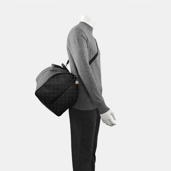 KEEPALL 55 Monogram Coated Canvas Black