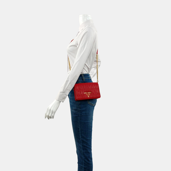 Mini Bag Quilted Lambskin Red