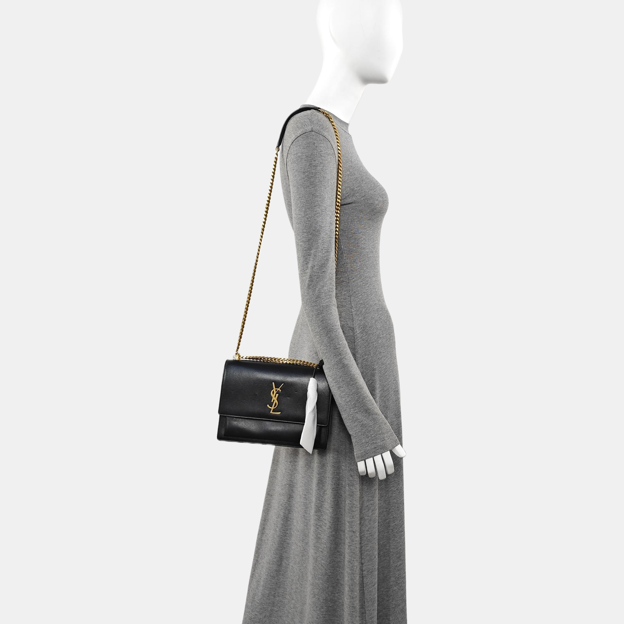 SUNSET Medium Calfskin Black