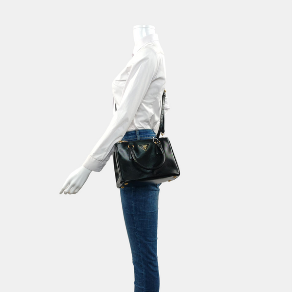 Galleria Small Saffiano Calfskin Black