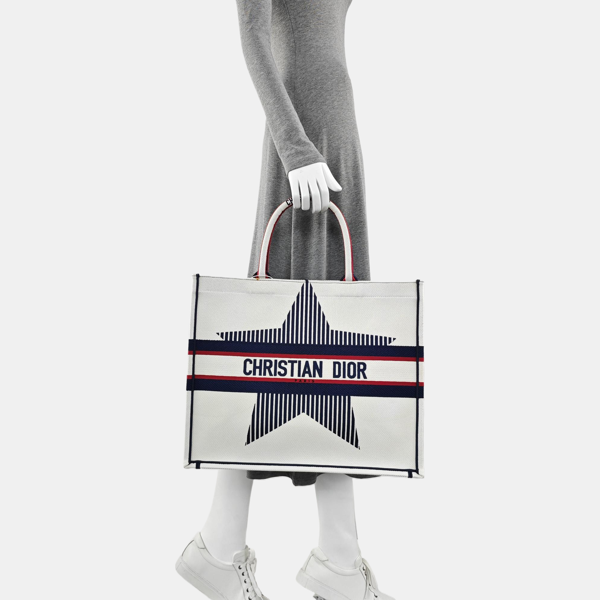 Authenticated pre-owned  Book Tote Large Canvas White - Tote Bag at Looply