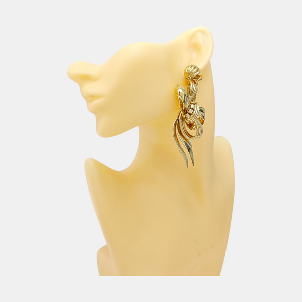 Metal Gold Clip On Earrings