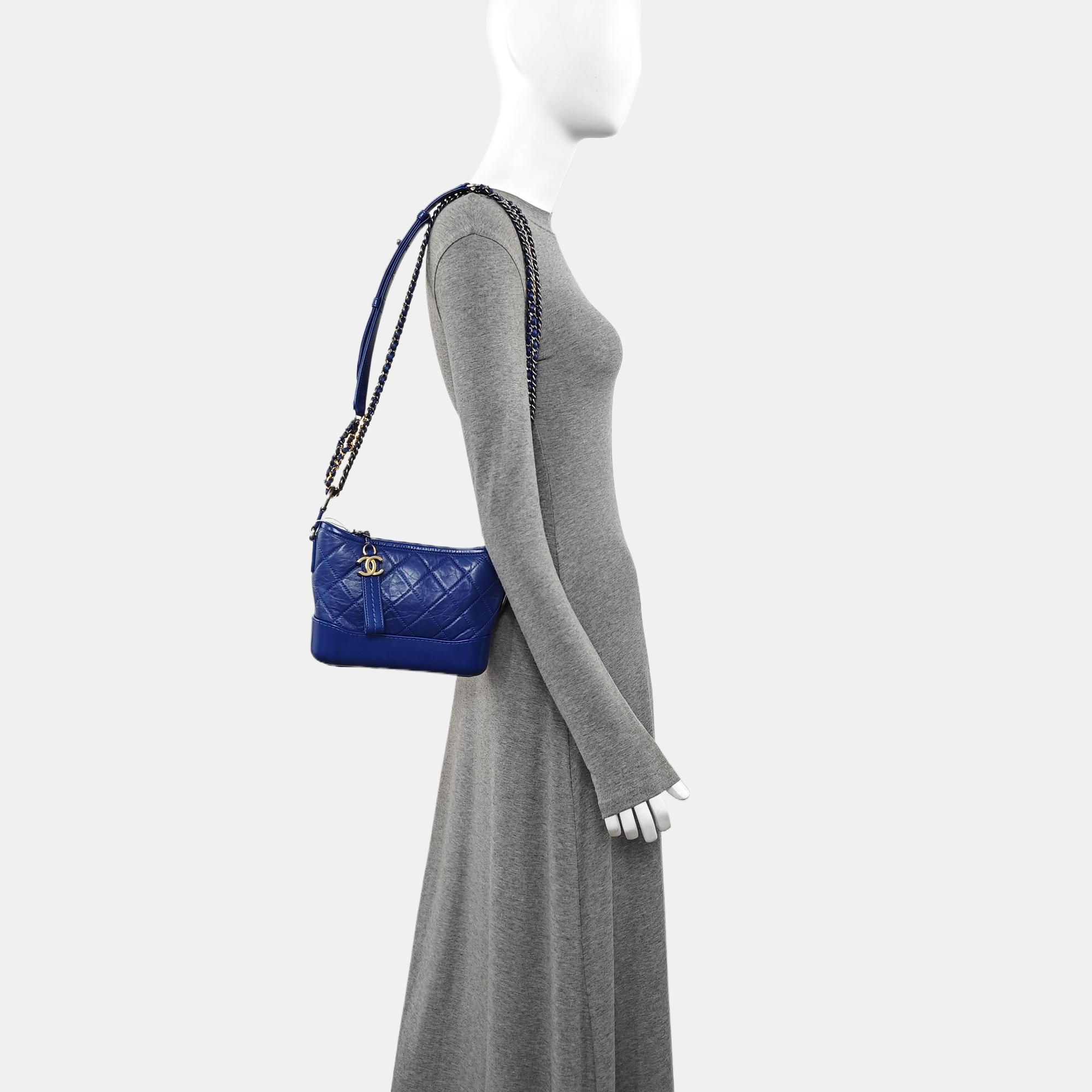 GABRIELLE Small Quilted Calfskin Blue