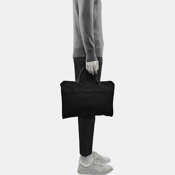 Lambskin Top Handle Bag Brown