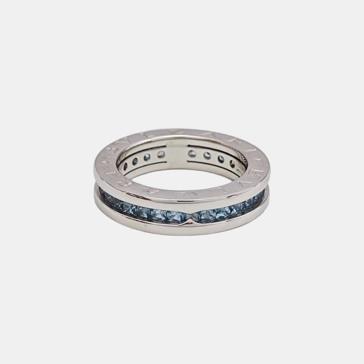 B.ZERO1 18k White Gold Silver Ring EU 49