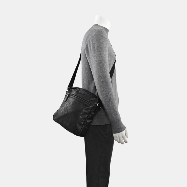 GG Imprime Messenger Monogram Coated Canvas Black
