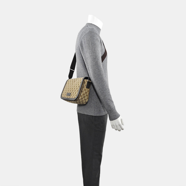 Monogram Canvas Shoulder Bag Brown