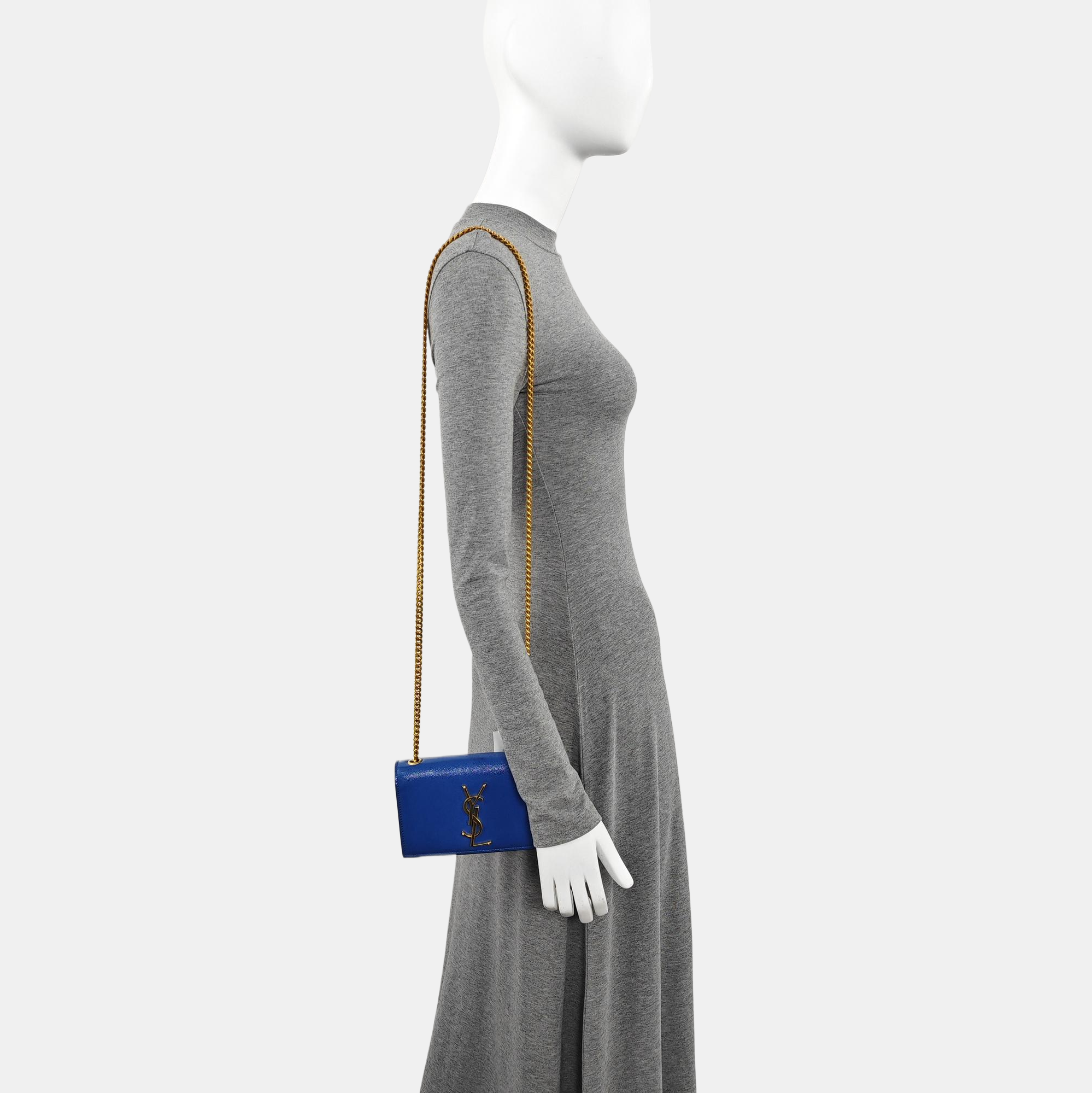 Authenticated pre-owned  KATE Mini Calfskin Blue - Shoulder Bag at Looply