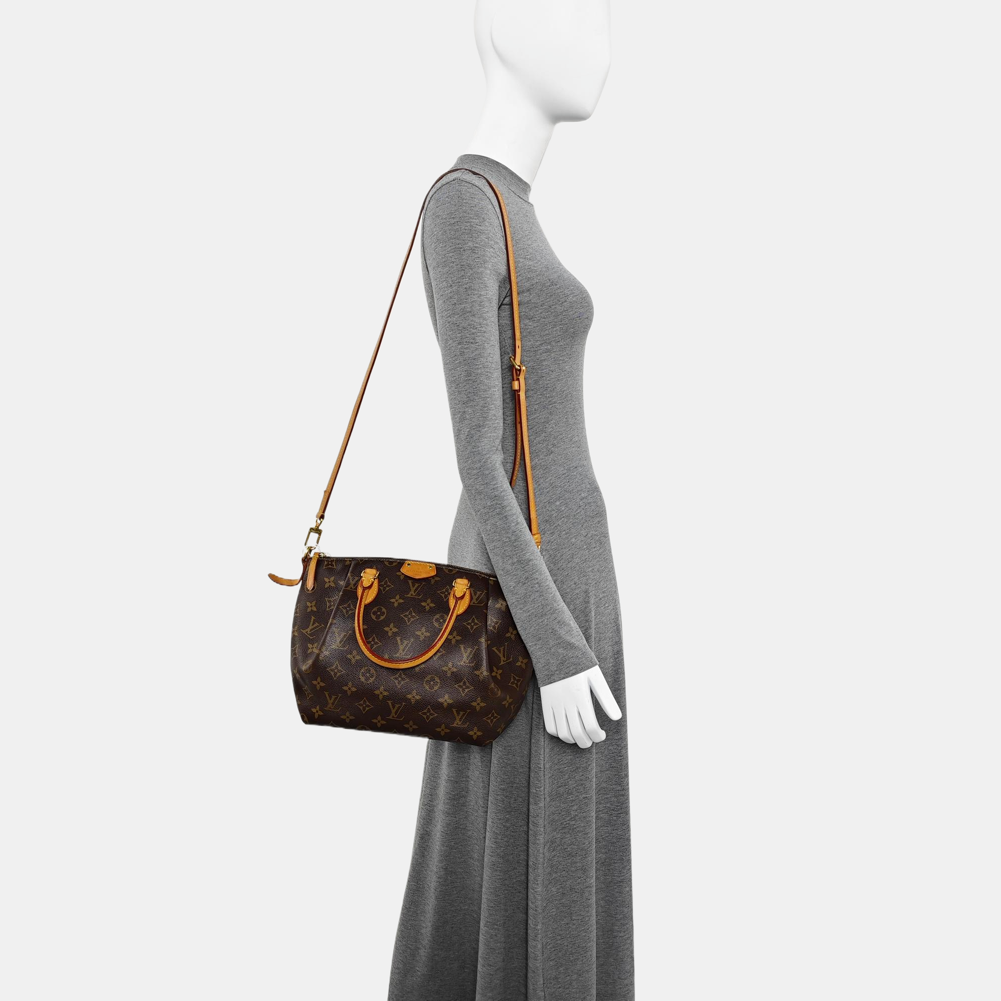 TURENNE Monogram Coated Canvas Brown